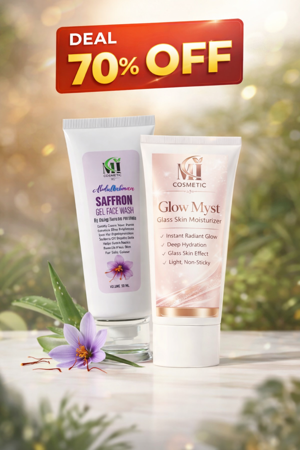 ❄️ Winter Glass Glow Deal – Saffron Face Wash & Glow Myst Glass Skin Moisturizer |